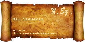 Miu Szeverin névjegykártya